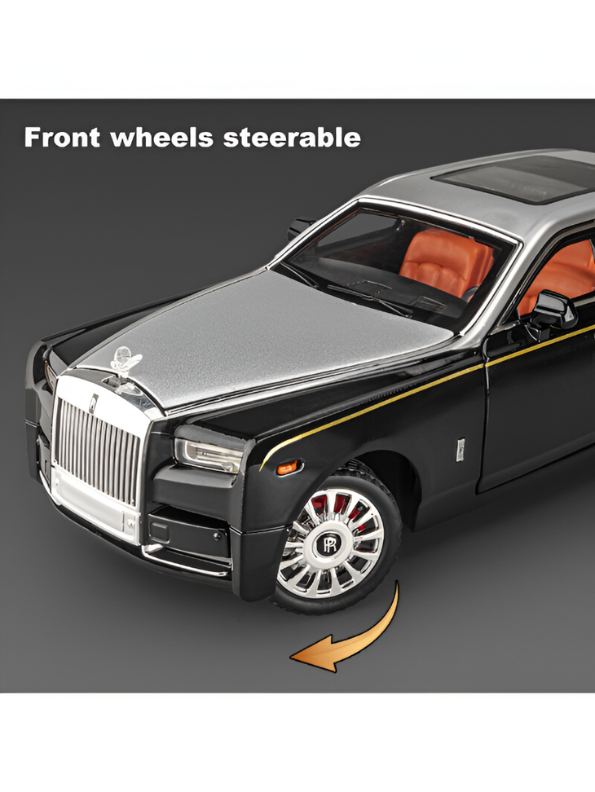 Rolls-Royce Phantom Diecast Model Car 1:18 Scale | Luxury Sedan Toy with Lights & Sound LMI15603