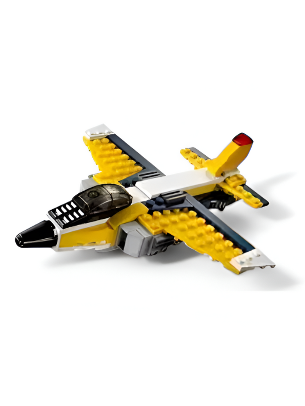3-in-1 Super Airplane Building Block Set - 130+ PCS ARCHITECT Jet Fighter LEGO Set - STEM Toy for Kids 6+ TV860