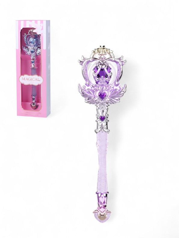 Magical Light-Up Princess Wand Toy - Purple Fairy Scepter with Crown Design NX15713