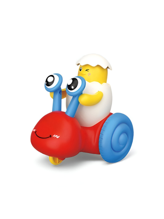 Red - Push and Go Snail Toy with Winking Egg Rider | Rolling Baby & Toddler Motor Skills Toy LMI12712