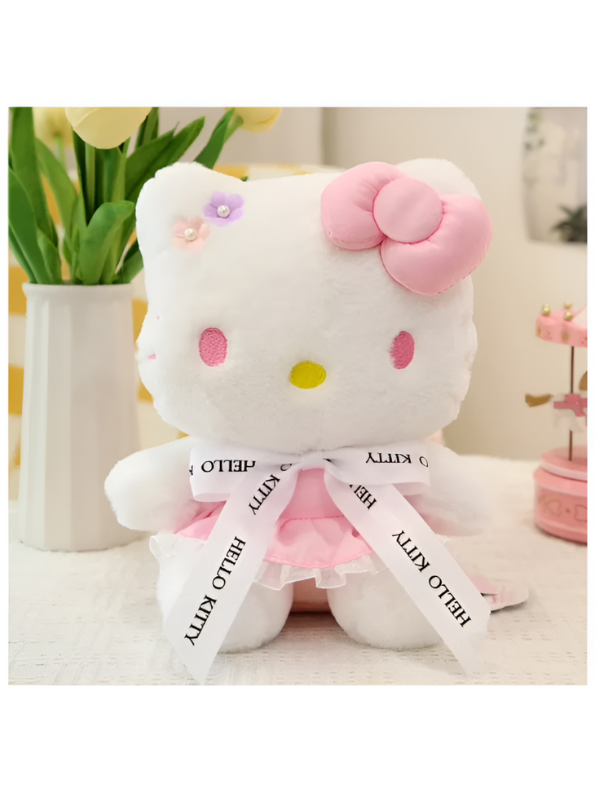 Hello Kitty Plush Toy 10 Inch – Cute Soft Doll with Pink Dress & Bow LMI15433.