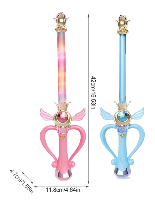 Sailor Moon Eternal Tiare & Moon Power Tiare Replica blue Gold Scepter Cosplay Prop NX15693