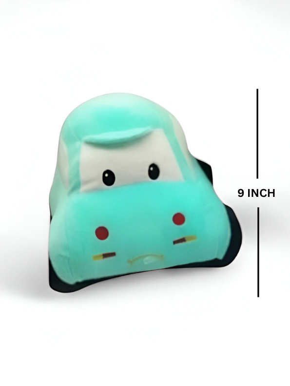 Blue  - Plush Stuffed Race Car Toy for Kids | Soft Toy & Cuddly Car Pillow | Nursery Decor Gift LMI14172
