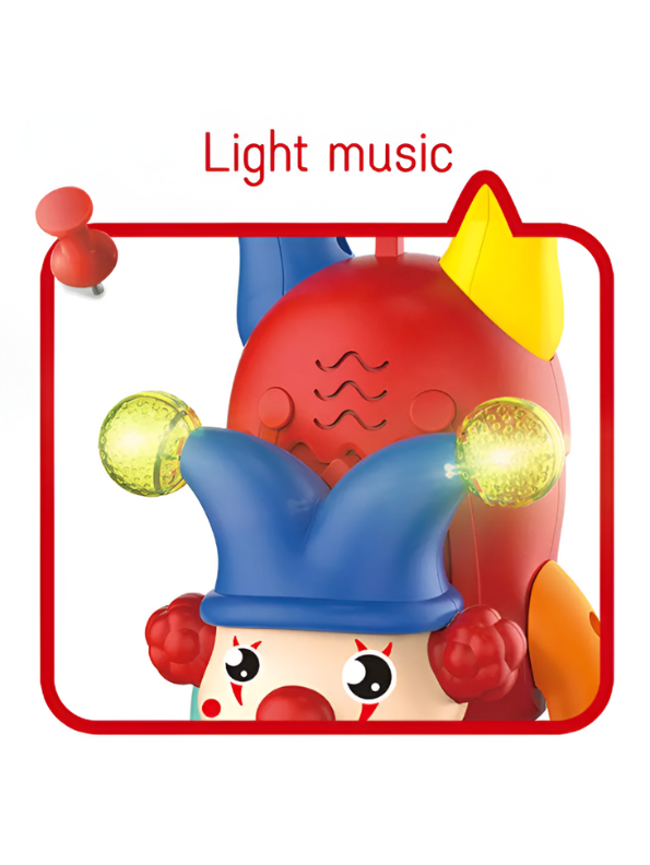 Musical Upside Down Clown Toy for Kids with Handstand Action and Flashing Lights LMI11203