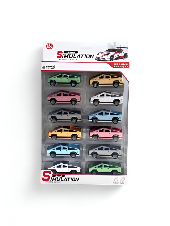 12-Piece Die-Cast Off-Road Truck Model Set for Kids | Miniature Metal Simulation Car Collection Toy for Boys LMI15697