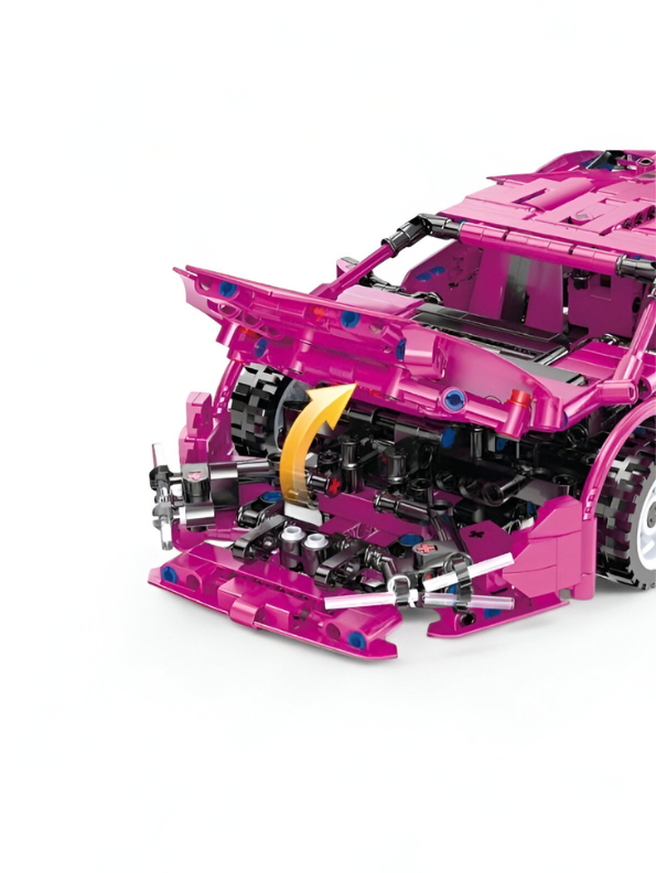 Pink Supercar Building Block Set - 929 PCS TECH-STORM Sports Vehicle LEGO Set - Lambocar Model for Ages 8+ TV5124