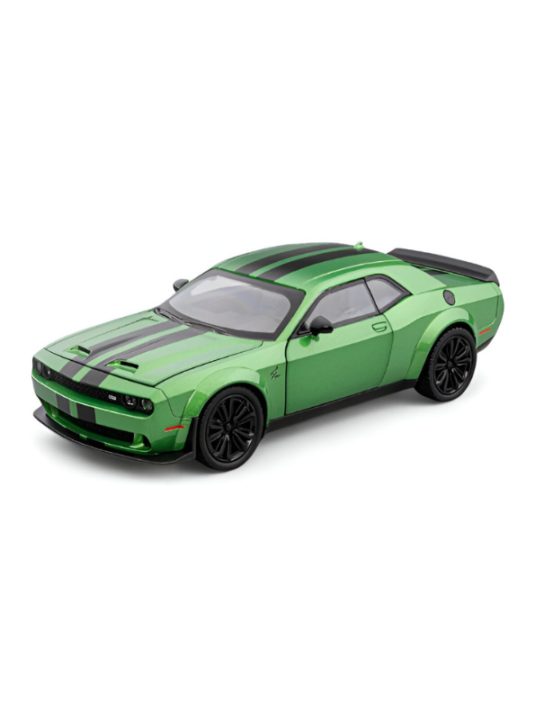 Lime Green Dodge Challenger SRT Hellcat Die-Cast Model Car 1:32 Scale - Opening Doors, Hood & Trunk LMI15610