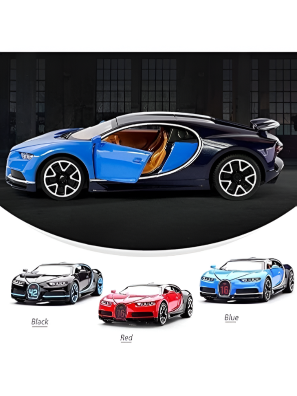 Ultimate Bugatti Chiron Toy Car Gift Set - 3-Pack 1:36 Scale Alloy Models | Durable Diecast Cars for 3+ Year Olds TV5811