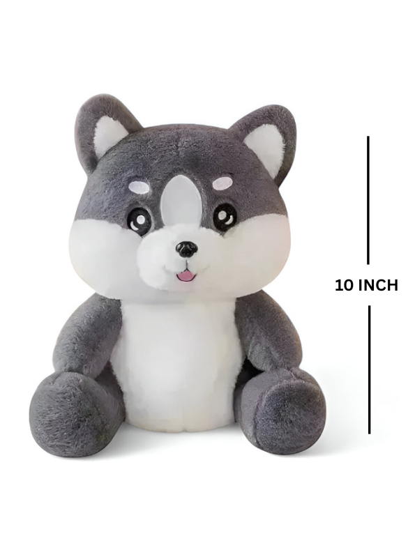 Grey - Fluffy Shiba Inu Puppy Plush - Huggable & Super Soft Toy Dog Stuffed Animal for Kids & Adults LMI12510