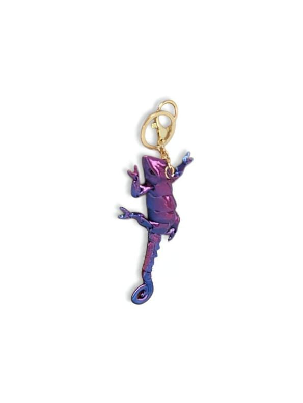 Purple - Beaded Chameleon Keychain | Handmade Y2K Retro Lizard Keyring & Bag Charm NOVGBT-50424