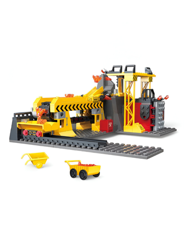 Construction Build Zone Building Block Set - COGO Dump Truck & Drill Vehicle 604 PCS LEGO Set - 3-in-1 Engineering Toy TV5104