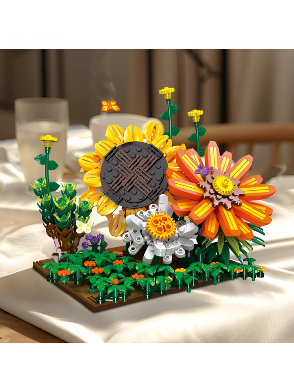 Sunflower Botanical Display Building Block Set - 924 PCS IVY BONSAI Flower Pot LEGO Set - Adult Home Decor & Gift TV5668