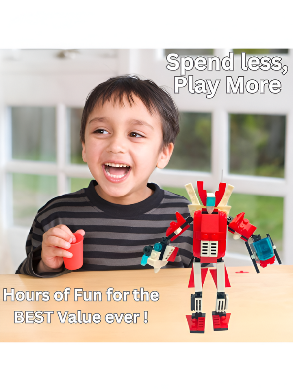 Red - Change Union 3-in-1 Transforming Robot LEGO Set | Blue Mecha Building Blocks Toy (150 Pcs) TV4834