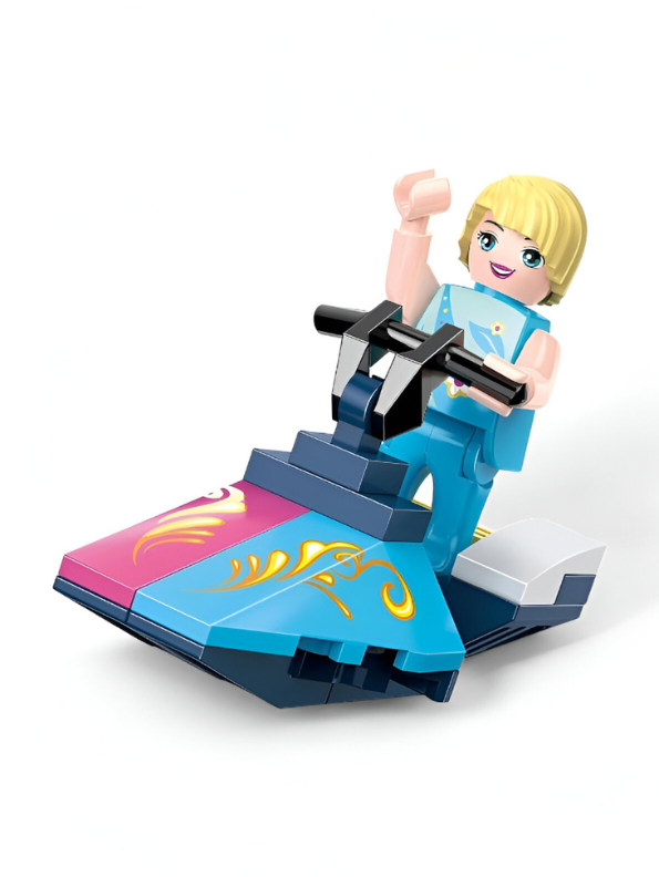 Beach Music Festival Building Block Set - 297 PCS Bon Voyage LEGO Set - Summer Concert Stage & Water Sports Toy TV5634