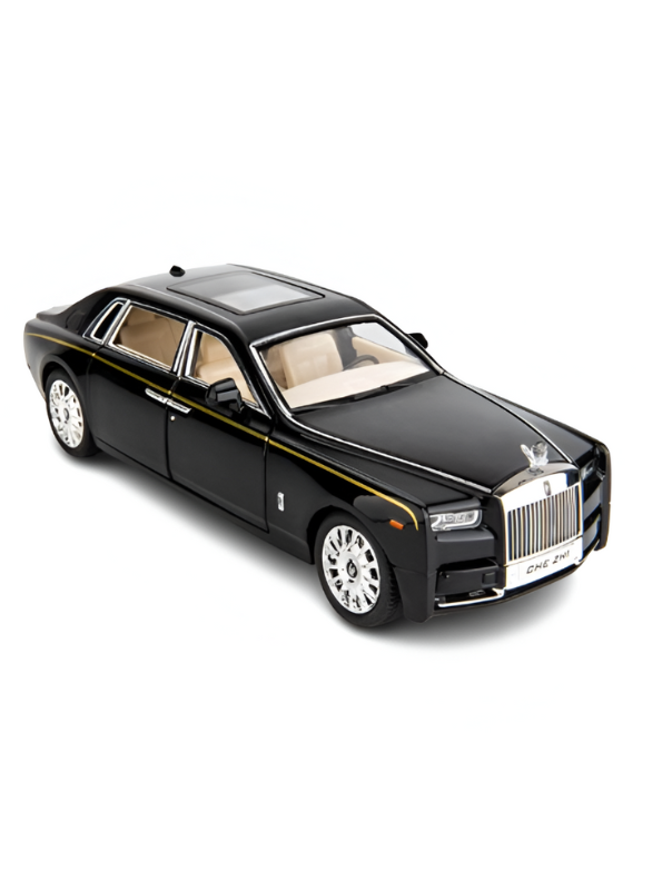 Black Rolls-Royce Phantom Diecast Model Car 1:18 Scale | Luxury Sedan Toy with Lights & Sound LMI15603