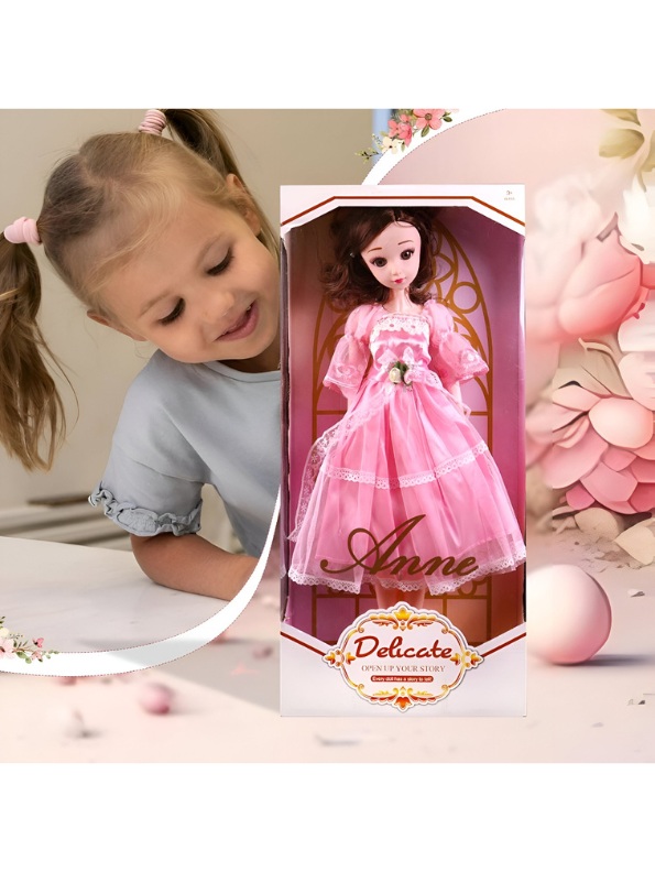Cute Princess Doll in Elegant Gown for Kids - Fashion Doll Toy for Girls Ages 3-7 LMI10473