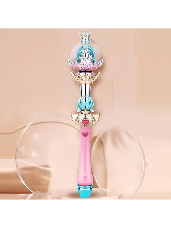 Magical Girl Crown Scepter Toy Prop - Pink and Blue Fantasy Wand NX12323