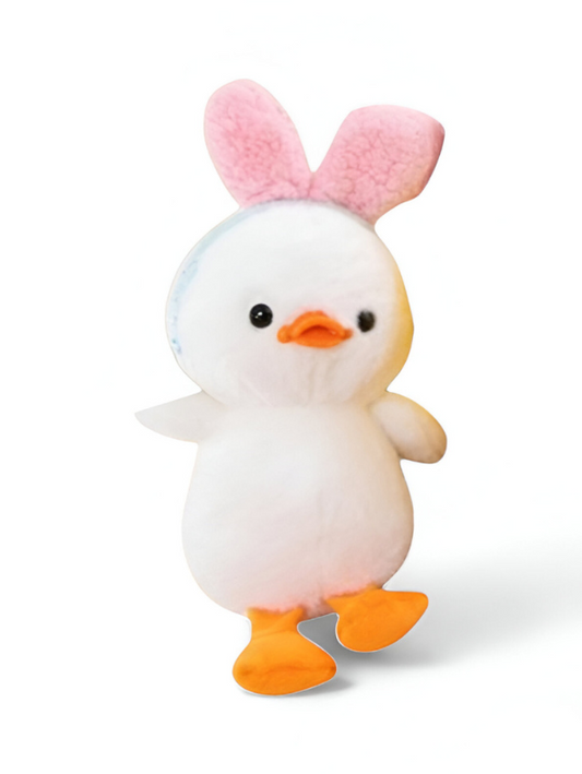 White - Plush Duck Toy with Bunny Ears - Adorable & Soft Toy Duck Stuffed Animal LMI11592
