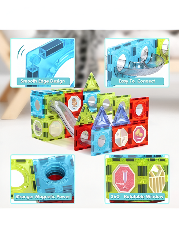 Magnetic Blocks Marble Run Building Block Set - 156 PCS MUSIC TOY LEGO Set - STEM Educational Ball Track for Kids  TV1139