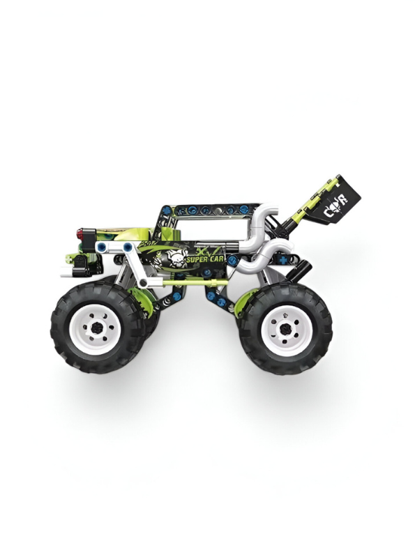 Green - 210-Piece Pull-Back Race Car Building Toy | Contest Master Monster Truck LEGO Set for Boys & Girls