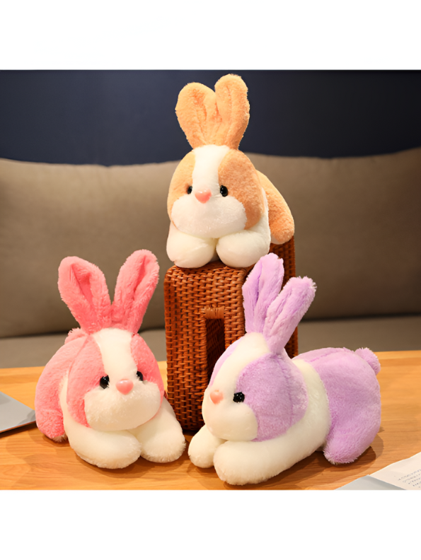 Cute Yellow and White Bunny Stuffed Animal - Cuddly 8" Rabbit Soft Plush Toy for Kids LMI11102