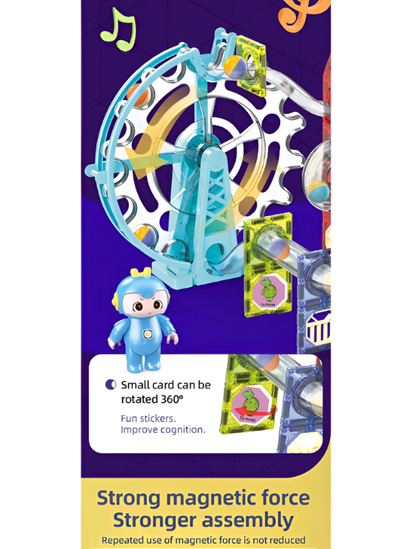 Magic Magnetic Blocks Marble Run Building Block Set - 109 PCS Ferris Wheel & MUSIC TOY LEGO Set - STEM Educational Toy TV1137