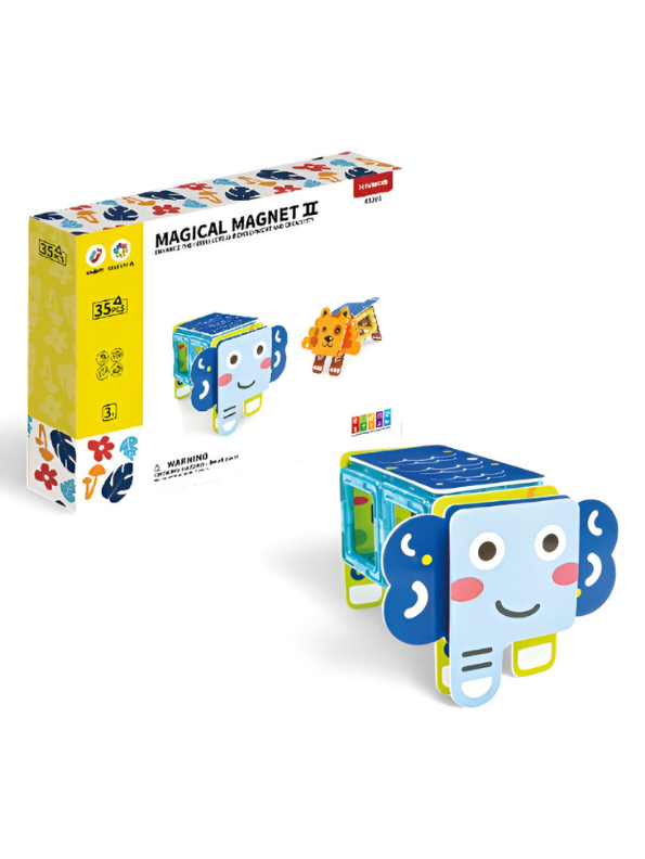 Magical Magnet II Building Block Set - 35 PCS STEM Animal Shapes LEGO Set - Educational Toy for Toddlers 3+ TV4072