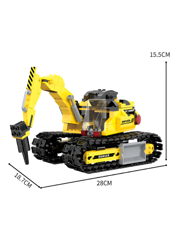 Heavy-Duty Excavator Building Blocks - 367+ PCS COGO TOWN Construction Vehicle LEGO Set - 2-in-1 Model with Figures TV5086