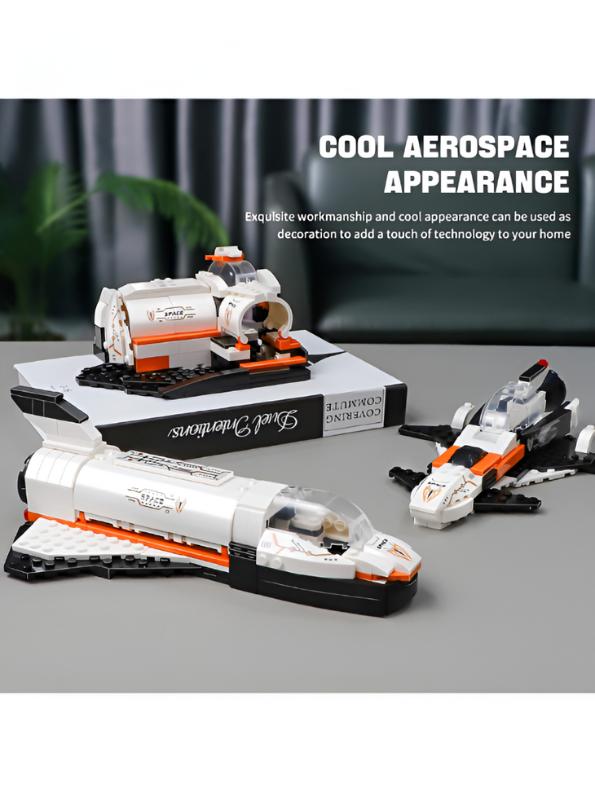 Space Shuttle Building Block Set - 3-in-1 Spaceship, Fighter, and Lander LEGO Set - 168 PCS STEM Toy for Future Astronauts TV847