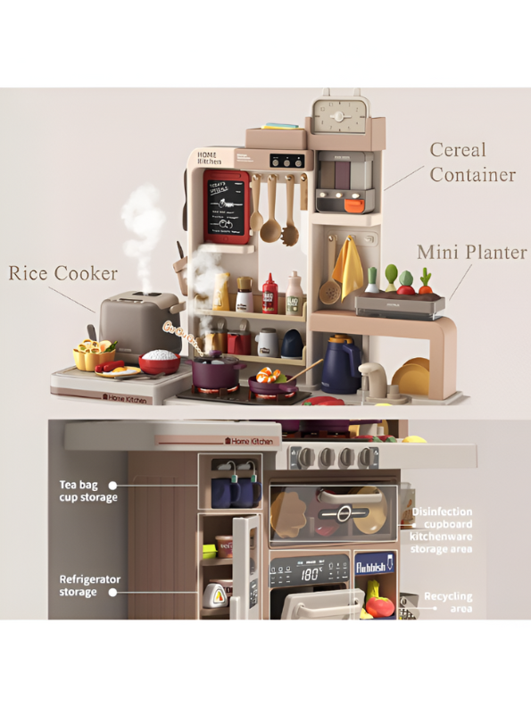 88-Piece Modern Kids Kitchen Playset for Toddlers 3+ | Interactive Pretend Chef Role Play Toy NX15193