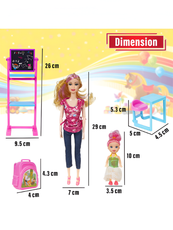 Educational Teacher Doll Playset for Kids Ages 3+ | Inspire Learning & Roleplay with "Babie" and Students LMI7725