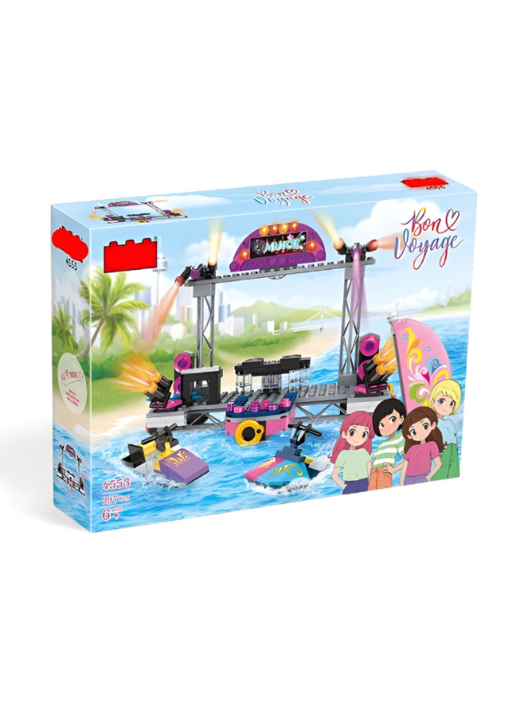 Beach Music Festival Building Block Set - 297 PCS Bon Voyage LEGO Set - Summer Concert Stage & Water Sports Toy TV5634