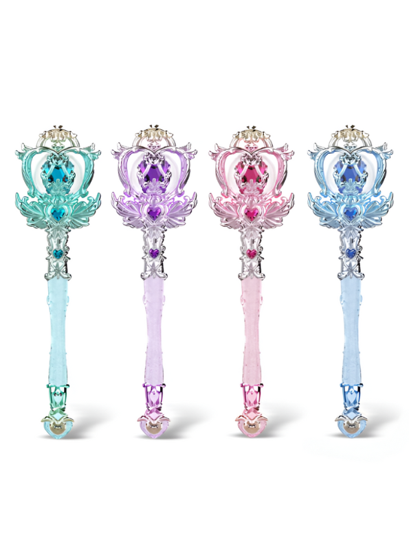 Magical Light-Up Princess Wand Toy - Pink Fairy Scepter with Crown Design NX15713