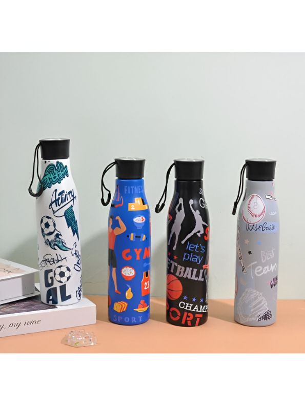 Stylish Graffiti Print Sports Water Bottle | Hydration for Gym, School & Activity  NOVGBT-8377