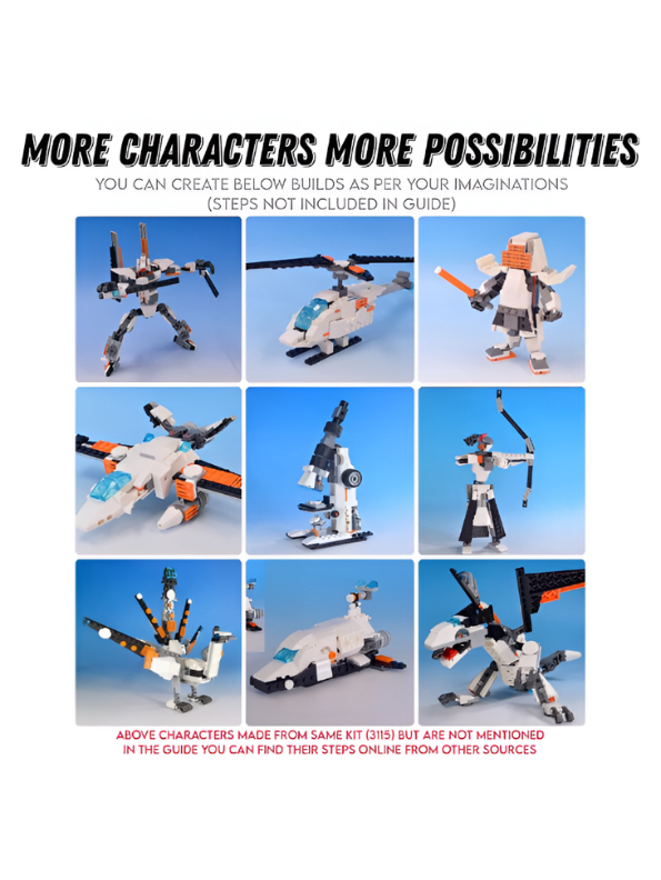 3-in-1 Future Flyers Building Block Set - 237 PCS ARCHITECT Robot, Jet, & Car LEGO Set - STEM Transformer Toy TV875