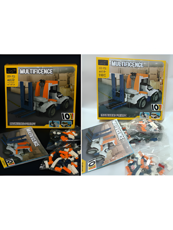 Forklift Truck Building Block Set - 222+ PCS MULTIFICENCE LEGO Set - Construction Vehicle Toy for Ages 6+ TV5053