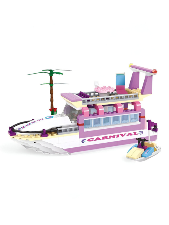 Dream Girls Carnival Cruise Yacht Building Block Set - 318 PCS Luxury Boat LEGO Set - Tropical Vacation Toy for Kids Ages 6+ TV5633