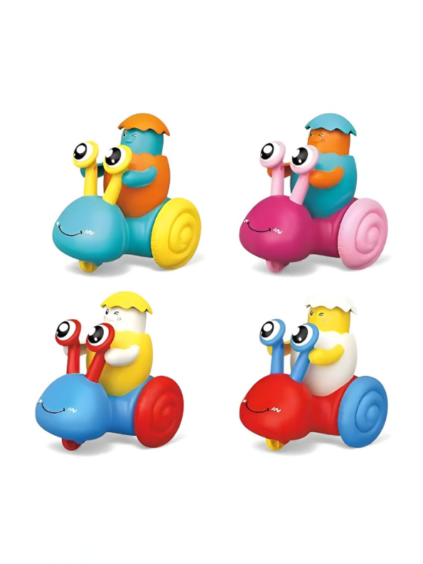 Blue - Push and Go Snail Toy with Winking Egg Rider | Rolling Baby & Toddler Motor Skills Toy LMI12712