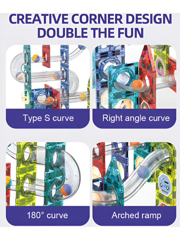 Magic Magnetic Blocks Marble Run Building Block Set - 109 PCS Ferris Wheel & MUSIC TOY LEGO Set - STEM Educational Toy TV1137
