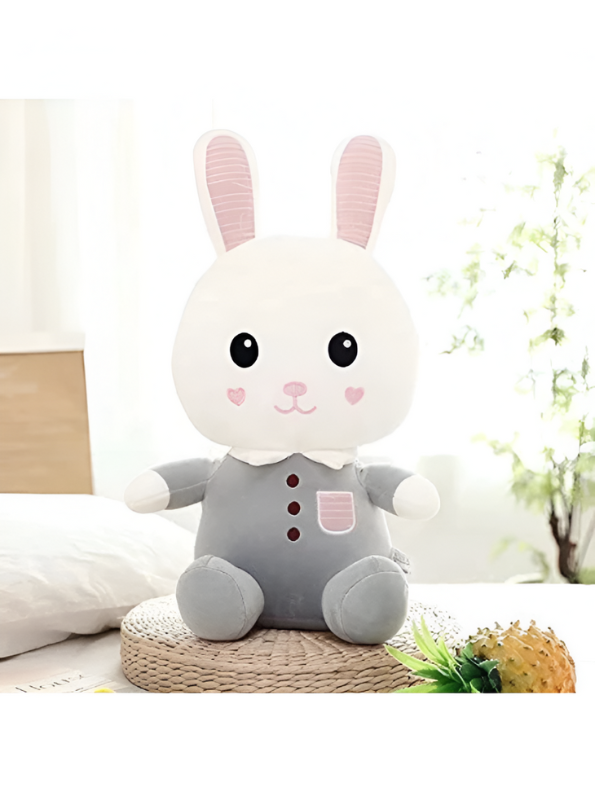 Grey - Fluffy Bunny Plush Toy for Kids | Adorable Soft Toy Cuddly Stuffed Rabbit LMI9548