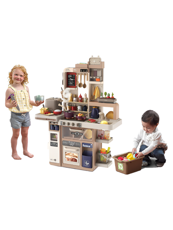 88-Piece Modern Kids Kitchen Playset for Toddlers 3+ | Interactive Pretend Chef Role Play Toy NX15193