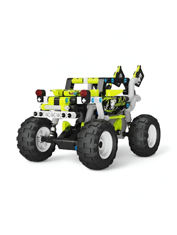 198-Piece Pull-Back Race Car Building Toy | Contest Master Monster Truck LEGO Set for Boys & Girls