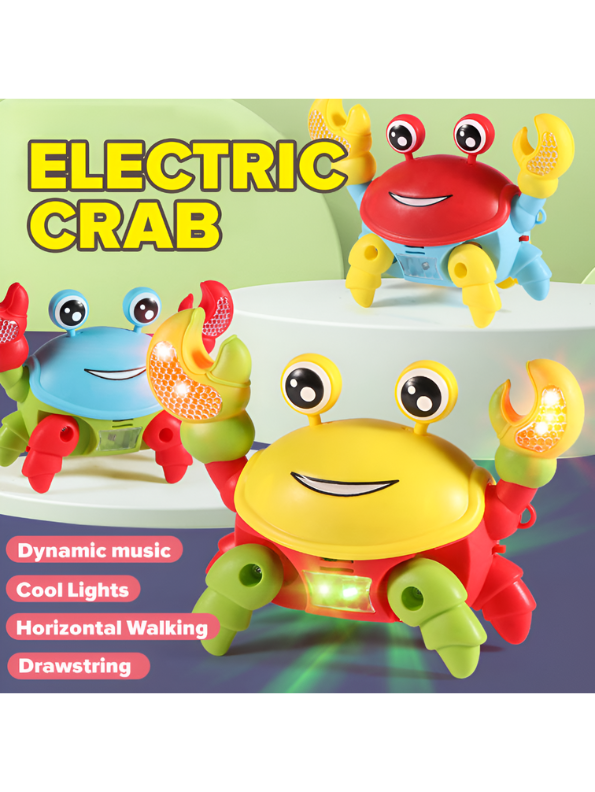 Green - Musical Light-Up Crawling Crab Toy for Babies | Interactive Tummy Time & Developmental Toy – LMI14940