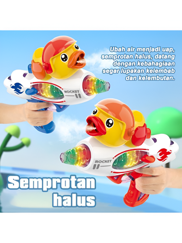 Red Kids Light-Up Duck Rocket Blaster Toy Gun with Flashing LED & Sound NX15807