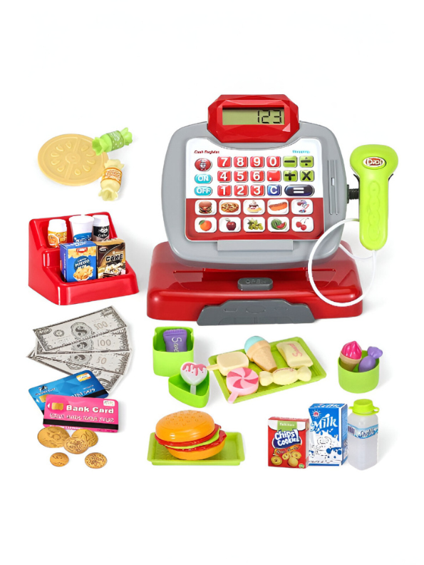 Kids Supermarket Intelligent Store Playset | Toy Cash Register with Working Scanner & Groceries LMI15602