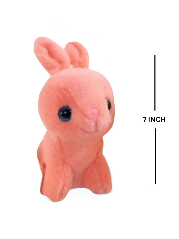 Fluffy Pink Rabbit Soft Toy - 7 Inch Plush Bunny for Kids & Babies LMI11924