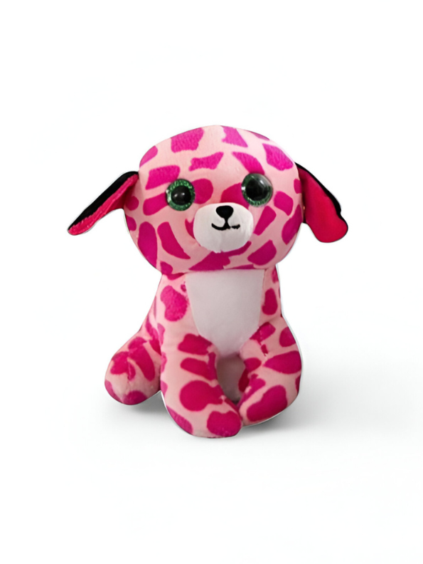 Cute Pink Spotted Puppy Dog Soft Toy - Beanie Boo Style Plush LMI11908