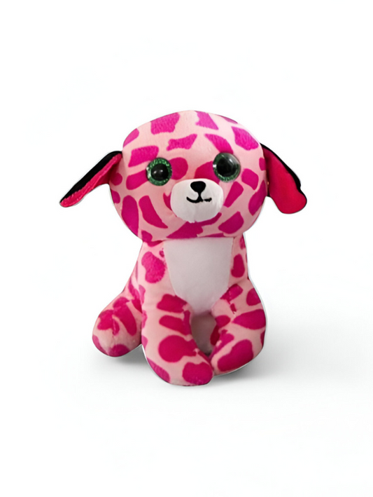 Cute Pink Spotted Puppy Dog Soft Toy - Beanie Boo Style Plush LMI11908