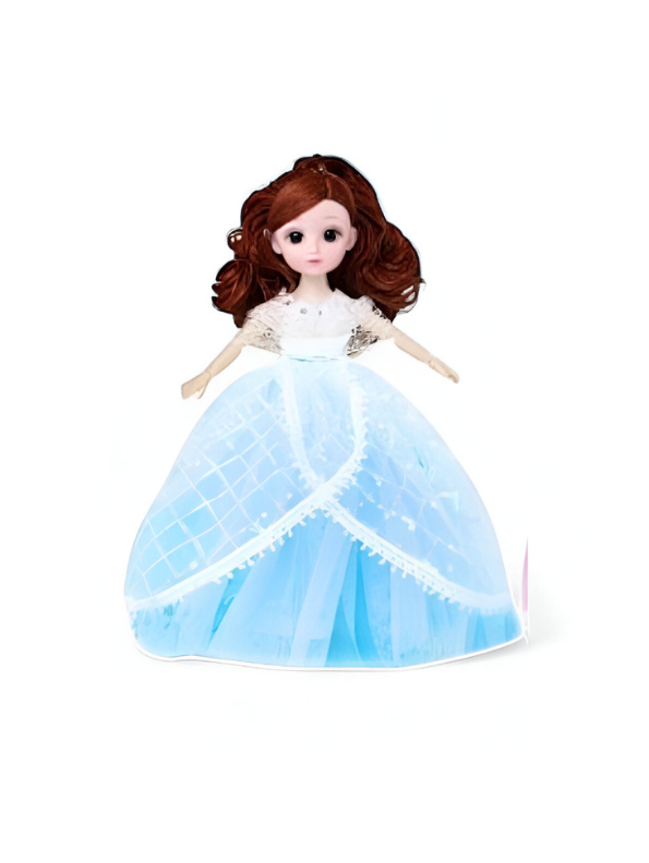 Fashion Doll in Light-Up/Glowing Blue Ball Gown | Binna "A Heavenly Beauty" Doll with Brown Hair LMI14886