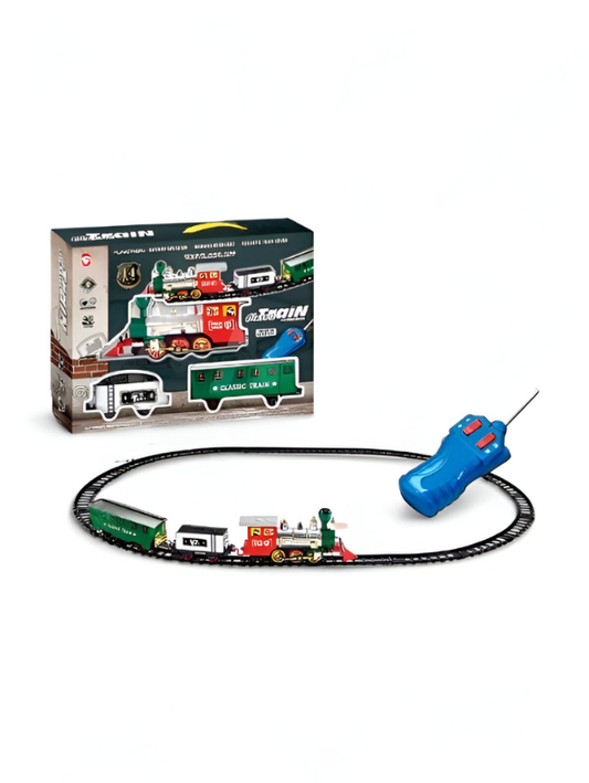 Classic Electric RC Train Set for Kids | 17 PCS Battery Operated Railway with Remote Control LMI13472